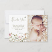 リトルワイルドフラワーフローラベビーシャワー サンキューカード (正面)