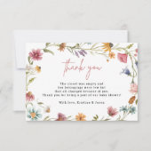 リトルワイルドフラワーフローラベビーシャワー サンキューカード (正面)