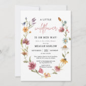 リトルワイルドフラワーフローラベビーシャワー 招待状 (正面)