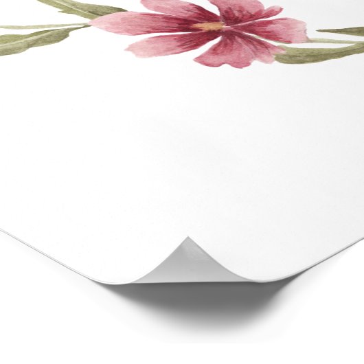 リトルワイルドフラワーフローラベビースワーウェルカムサイン ポスター (角)