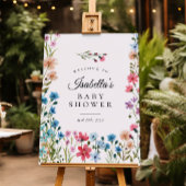 リトルワイルドフラワーフローラベビースワーウェルカムサイン ポスター