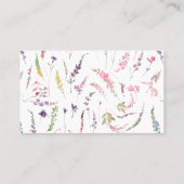 リトルワイルドフラワーフローラ赤ちゃんシャワーおむつラッフル 名刺 (裏面)