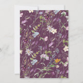 リトルワイルドフラワープラムパープルフローラ赤ちゃんシャワー 招待状 (裏面)