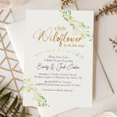 リトルワイルドフラワーベビーガールシャワーイエローフローラ 招待状