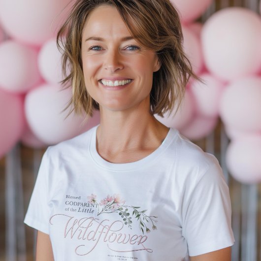 リトルワイルドフラワーベビーガールシャワーゴッドペアレント Tシャツ