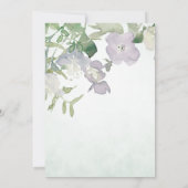 リトルワイルドフラワーベビーガールシャワーダスティパープル 招待状 (裏面)