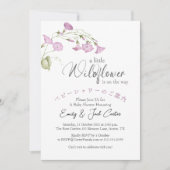 リトルワイルドフラワーベビーガールシャワービンドウィードフローラ 招待状 (正面)