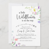 リトルワイルドフラワーベビーガールシャワー春フローラ 招待状 (正面)