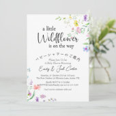リトルワイルドフラワーベビーガールシャワー春フローラ 招待状 (スタンド正面)