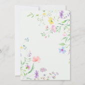 リトルワイルドフラワーベビーガールシャワー春フローラ 招待状 (裏面)