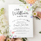 リトルワイルドフラワーベビーガールシャワー春フローラ 招待状
