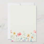 リトルワイルドフラワーベビーガールシャワー春草原 招待状 (裏面)