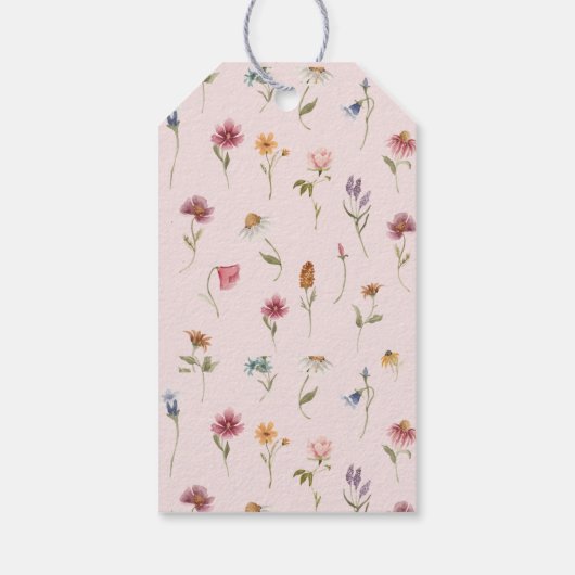 リトルワイルドフラワーベビーシャワーありがとうギフトラベル ギフトタグ (裏面)