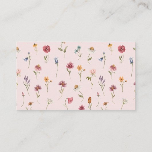 リトルワイルドフラワーベビーシャワーおむつラッフルチケット エンクロージャーカード (裏面)