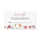 リトルワイルドフラワーベビーシャワーおむつラッフルチケット