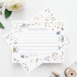 リトルワイルドフラワーベビーシャワーアドバイスカード