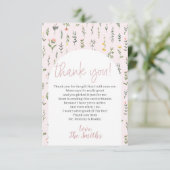 リトルワイルドフラワーベビーシャワーサンキューカード サンキューカード (スタンド正面)