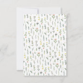 リトルワイルドフラワーベビーシャワーサンキューカード サンキューカード (裏面)