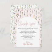 リトルワイルドフラワーベビーシャワーサンキューカード サンキューカード (正面/裏面)