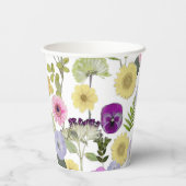 リトルワイルドフラワーベビーシャワーテーマ紙カップ 紙コップ (裏面)