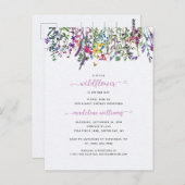 リトルワイルドフラワーベビーシャワー招待状 ポストカード (正面/裏面)