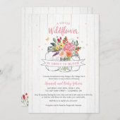 リトルワイルドフラワーベビーシャワー招待状 招待状 (正面/裏面)