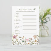 リトルワイルドフラワーベビー単語スクランブルゲームカード 招待状 (スタンド正面)