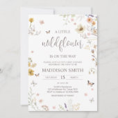 リトルワイルドフラワーボタニカル春ベビーシャワー 招待状 (正面)