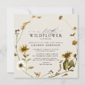 リトルワイルドフラワーボホひまわり赤ちゃんシャワー 招待状 (正面)