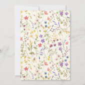 リトルワイルドフラワーボホシックなスクリプトベビーシャワー 招待状 (裏面)