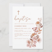 リトルワイルドフラワーボホテラコッタバプテスマ 招待状 (正面)