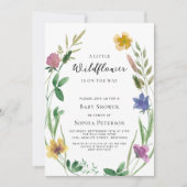 リトルワイルドフラワーボホベイビーシャワー 招待状 (正面)