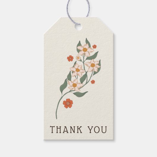 リトルワイルドフラワーボホ素朴ベビーシャワー ギフトタグ (正面)