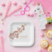 リトルワイルドフラワーボホ |秋のベビーシャワー ペーパープレート (パーティー)