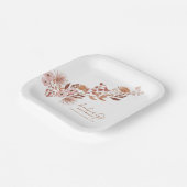 リトルワイルドフラワーボホ |秋のベビーシャワー ペーパープレート (傾斜あり)