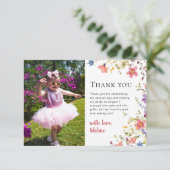 リトルワイルドフラワーモダン1stバースデーキッズパーティー サンキューカード (スタンド正面)
