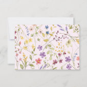 リトルワイルドフラワーモダン1stバースデーキッズパーティー サンキューカード (裏面)