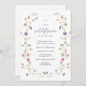 リトルワイルドフラワーリースベビーシャワー招待状 招待状 (正面/裏面)