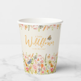 リトルワイルドフラワーヴィンテージ植物性ベビーシャワー 紙コップ