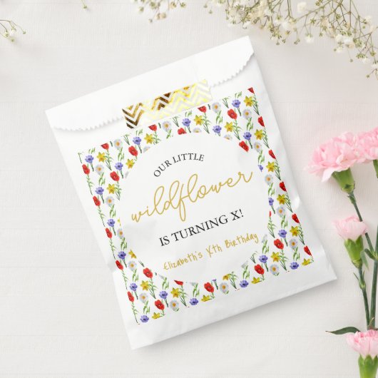 リトルワイルドフラワー子供の誕生日 フェイバーバッグ (封をした状態)