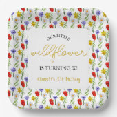 リトルワイルドフラワー子供の誕生日 ペーパープレート (正面)