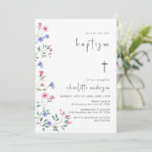 リトルワイルドフラワー春クロス《キリスト教》洗礼式や命名式バプテスマ 招待状 (スタンド正面)