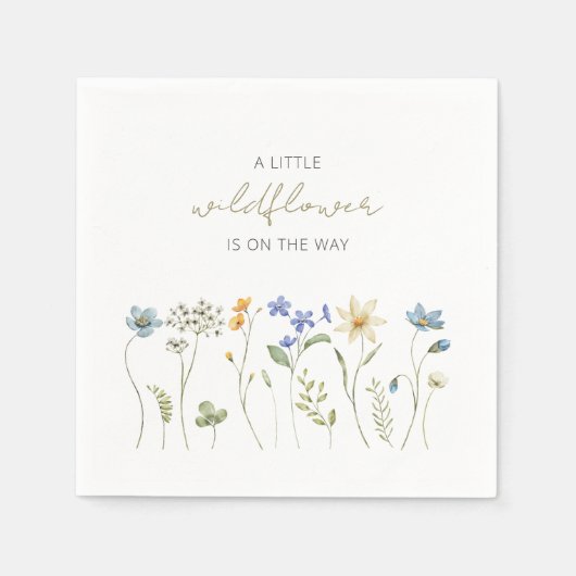 リトルワイルドフラワー春フローラベビーシャワー スタンダードカクテルナプキン (正面)
