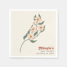 リトルワイルドフラワー秋ボホ素朴ベビーシャワー スタンダードカクテルナプキン