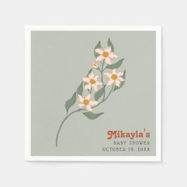 リトルワイルドフラワー秋ボホ素朴ベビーシャワー スタンダードカクテルナプキン