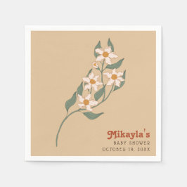 リトルワイルドフラワー秋ボホ素朴ベビーシャワー スタンダードカクテルナプキン
