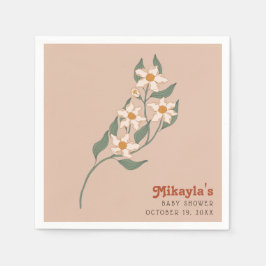 リトルワイルドフラワー秋ボホ素朴ベビーシャワー スタンダードカクテルナプキン