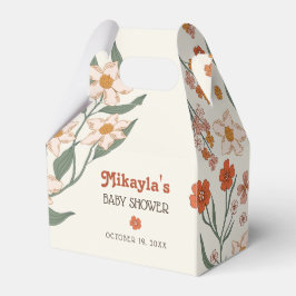 リトルワイルドフラワー秋ボホ素朴ベビーシャワー フェイバーボックス