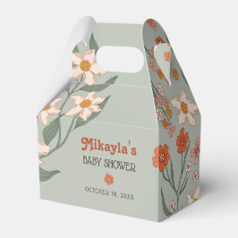 リトルワイルドフラワー秋ボホ素朴ベビーシャワー フェイバーボックス