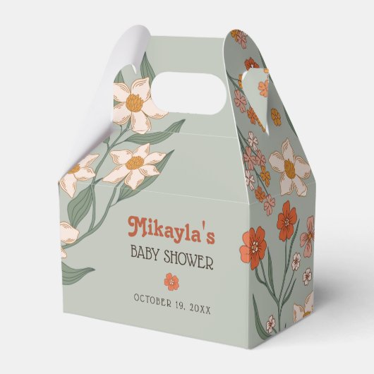 リトルワイルドフラワー秋ボホ素朴ベビーシャワー フェイバーボックス (正面サイド)